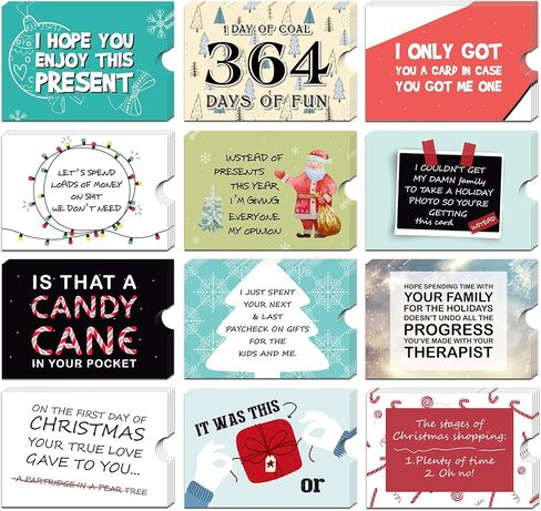 48 Pcs Funny Christmas Appreciation Gift Card Holder Bulk Christmas Money and Gift Card Sleeve Funny End of Year Gifts for Christmas Winter Holiday Teacher Office Employee in Saudi Arabia