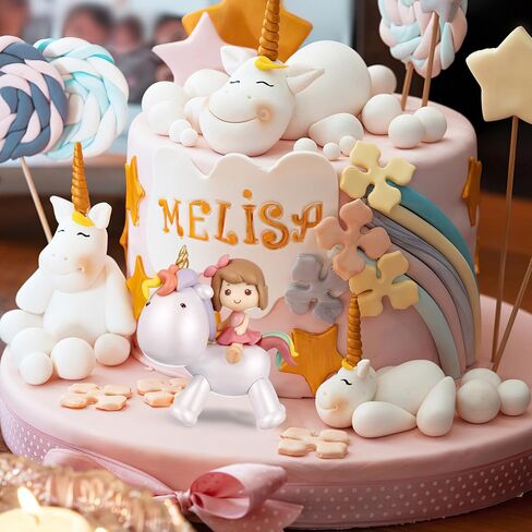 Toyvian Mini Unicorn Cake Decor Cartoon Unicorn Cake Topper Resin Figure Unicorn Cake Topper for Little Girl Birthday Party Decor Kids Unicorn Figure Topper Decor in Saudi Arabia