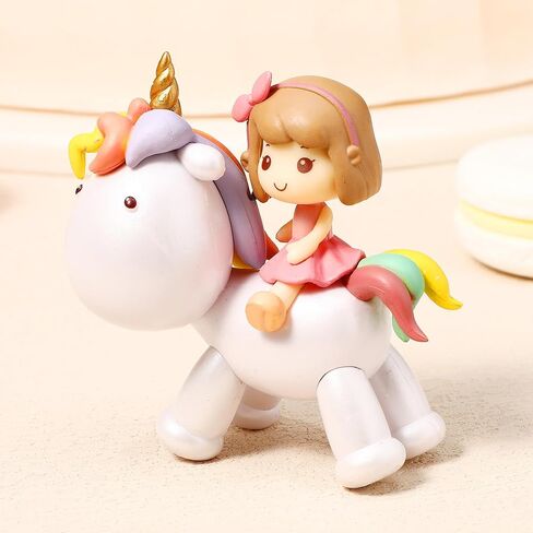 Toyvian Mini Unicorn Cake Decor Cartoon Unicorn Cake Topper Resin Figure Unicorn Cake Topper for Little Girl Birthday Party Decor Kids Unicorn Figure Topper Decor in Saudi Arabia