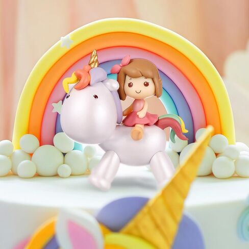 Toyvian Mini Unicorn Cake Decor Cartoon Unicorn Cake Topper Resin Figure Unicorn Cake Topper for Little Girl Birthday Party Decor Kids Unicorn Figure Topper Decor in Saudi Arabia