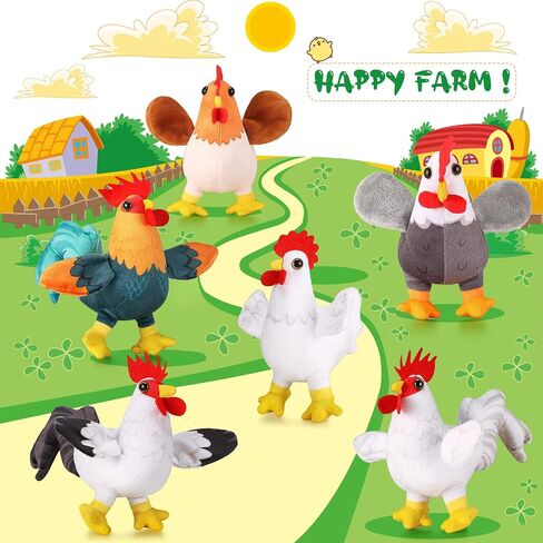 Kasyat 6 Pieces Mini Plush Furry Farm Animal Toys Soft Horse Pig Cattle Rabbit Dog Sheep Doll Stuffed Plush Farm Animals for Christmas Stocking Stuffers Birthday Party Decoration(Animals) in Kuwait