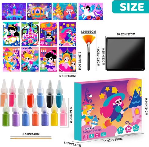 SIEOLL Sand Art Kits for Kids,Crafts for Kids Ages 4-8,Princess Sand Art Pictures,Girls DIY Crafts Toys,Art Crafts Learning Toy for Kids,Ideal Gifts for Girls in Saudi Arabia