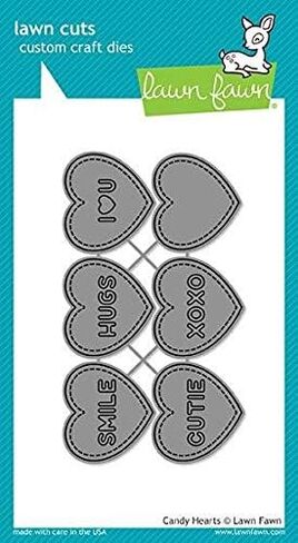 LAWN FAWN Lawn Cuts Custom Craft Die-Candy Hearts, White in Saudi Arabia