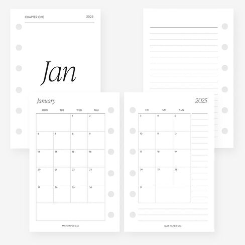 جيب 2025 شهر على صفحتين، مخطط شهري، إدراج جدول الأعمال لمدة 6 حلقات، جيب Filofax، LV PM (شهريًا مع الملاحظات (بداية الاثنين، أشهر منفصلة)) in Saudi Arabia