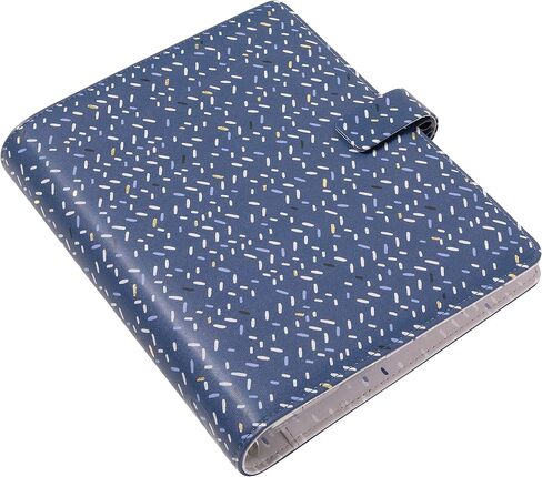منظم Filofax Indigo، مقاس A5، فروست - غطاء بمظهر جلدي مع لمسات من رقائق الذهب، ست حلقات، مذكرات تقويم أسبوع العرض، متعدد اللغات، 2024 (C028742-24) in Saudi Arabia