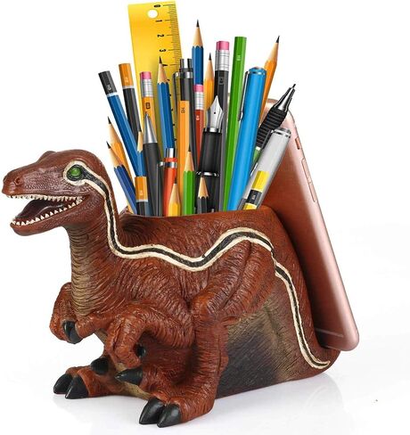 Pen Pencil Holder with Phone Stand, Resin elephant Shaped Pen Container Cell Phone Stand Carving Brush Scissor Holder Desk Organizer Decoration for Office Desk Home Decorative, NOW0025 in Saudi Arabia