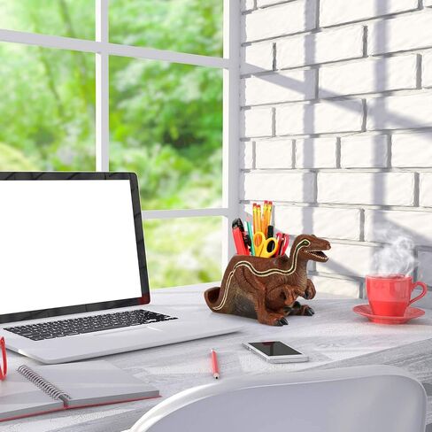 Pen Pencil Holder with Phone Stand, Resin elephant Shaped Pen Container Cell Phone Stand Carving Brush Scissor Holder Desk Organizer Decoration for Office Desk Home Decorative, NOW0025 in Saudi Arabia