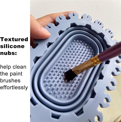 Collapsible Paint Brush Cleaner Rinse Cup, All-in-one Silicone Paint Brush Holder & Cleaning System,Green in Saudi Arabia