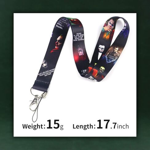 N&P The Joker Print Lanyard Key Chain Neck Strap for Movie Fans Keychain, ID Badge Holder, Cell Phone, and Charms Neck Strap (The Joker-LY) in Saudi Arabia