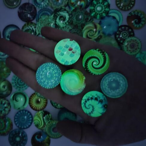 100PCS 25 mm Glow in The Dark Glass Cabochons Printed Glass Dome Cabochons for Crafts Jewellery Making DIY in Saudi Arabia