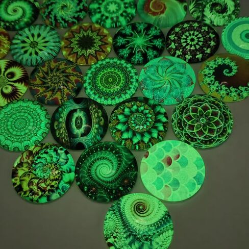 100PCS 25 mm Glow in The Dark Glass Cabochons Printed Glass Dome Cabochons for Crafts Jewellery Making DIY in Saudi Arabia