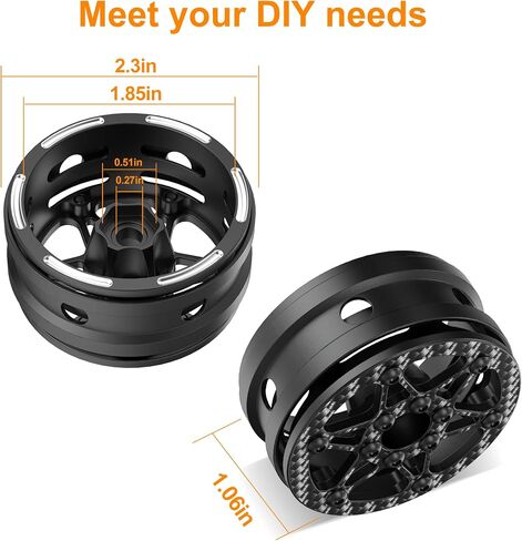 أجزاء ترقية عجلات RC من ألياف الكربون مقاس 1.9 بوصة من COOWOO لشاحنات RC 1/10 (مجموعة من 4) - آلة CNC دقيقة لتعزيز الأداء والمتانة in Saudi Arabia