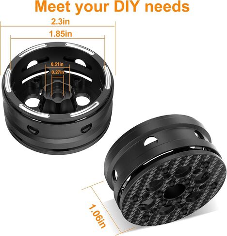 أجزاء ترقية عجلات RC من ألياف الكربون مقاس 1.9 بوصة من COOWOO لشاحنات RC 1/10 (مجموعة من 4) - آلة CNC دقيقة لتعزيز الأداء والمتانة in Saudi Arabia