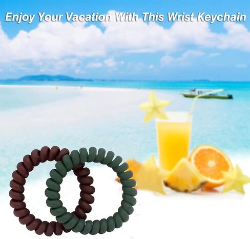 BIHRTC 6pcs Wristband Keychain Wrist Key Chain Spiral Coil Wrist Keychains Plastic Bracelet Spring Flexible Spiral Wrist Coil Key Holder Key Ring for Sauna Gym Pool ID Badge and Outdoor Sports in Saudi Arabia