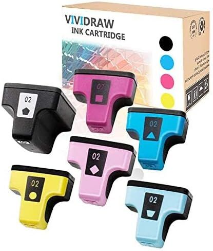 استبدال خرطوشة الحبر المتوافقة لـ HP 02 تستخدم مع Photosmart D7155 D7160 D7245 D7255 D7363 D7460 3210 3310 C5100 C5180 C6250 C6280 C7280 C7180 C8180 C6180 D7360 8250 C7200 6PACK in Saudi Arabia