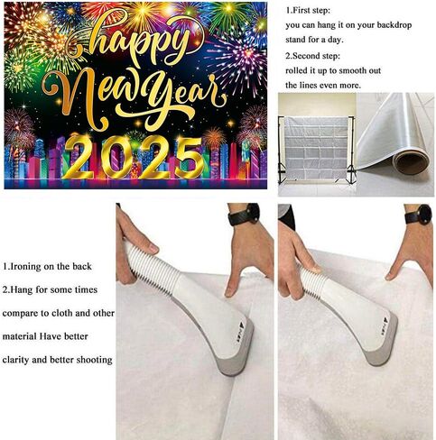 2025 Happy New Year Backdrop 7x5FT Neon City Fireworks Eve Party Background Christmas Holiday New Year Party Decoration Supplies Photo Props in Saudi Arabia
