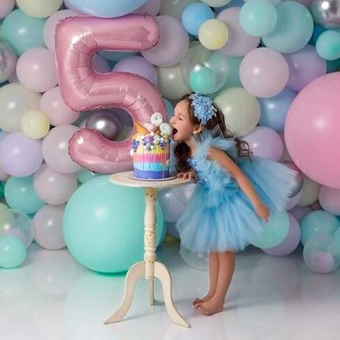 Light Pink 2 Balloon, 40 Inch Large Pastel Pink Foil Helium Number Balloons 0-9 for Girls Women, Jumbo Giant Self Inflating Mylar Pearl Pink Number 2 Balloon for 2nd Princess Birthday Party Decoration in Saudi Arabia