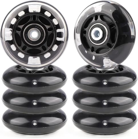 Inline Skate Wheels Light Up 85A Indoor Outdoor Replacement Wheels with ABEC-7 Bearings for Kids & Adult Youth Inline Skates, Pack of 8 (Pink, 80mm) in Kuwait