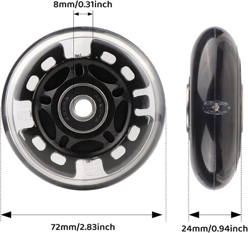 Inline Skate Wheels Light Up 85A Indoor Outdoor Replacement Wheels with ABEC-7 Bearings for Kids & Adult Youth Inline Skates, Pack of 8 (Pink, 80mm) in Kuwait