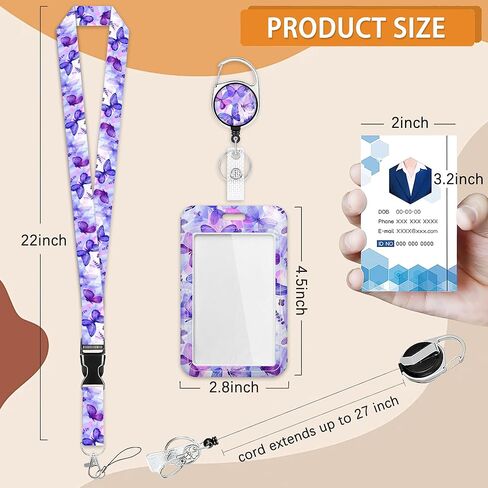 Cute Dog ID Badge Holder with Lanyard and Retractable Badge Reel Clip,Keychain Name Badge Clip for Teacher Women Student Nurse in Kuwait