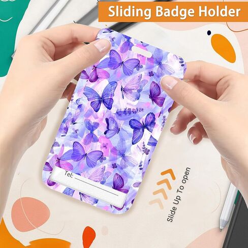 Cute Dog ID Badge Holder with Lanyard and Retractable Badge Reel Clip,Keychain Name Badge Clip for Teacher Women Student Nurse in Kuwait