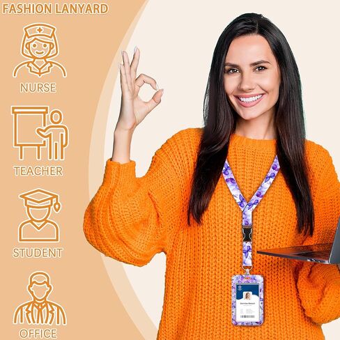 Cute Dog ID Badge Holder with Lanyard and Retractable Badge Reel Clip,Keychain Name Badge Clip for Teacher Women Student Nurse in Kuwait