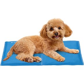 Navaris Gel Pet Cooling Mat with Durable Textiline Cover - Cool Pad for Dog or Cat - Cooler Bed Mats for Dogs or Cats - 19.69 x 35.43 x 0.20 (50 x 90 x 0.5 cm)