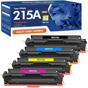 215A Toner Cartridges 4 Pack (with Chip) Compatible Replacement for HP 215A W2310A W2311A W2312A W2313A for HP Color Laserjet Pro MFP M182nw M183fw M182 M183 M155 Printer (Black Cyan Yellow Magenta)