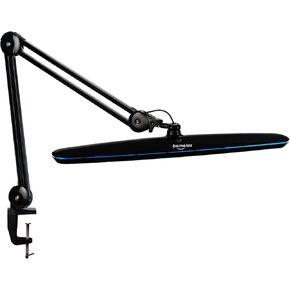 Spacious Design Task Lamp with Clamp, Bright 182PCS LEDs, 24W 2200 Lumens Adjustable Brightness and Color Temperature, 23 Inch Lamp Head Work Lamp(Black, CCT)
