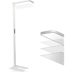 Full Spectrum Floor Lamp,Eye-Friendly Lighting,Office Floor Lamp,Touch Control,Stepless Dimmable,78 inch Tall,80W,4200lm,White