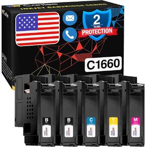 Cartlee Compatible Toner Cartridges Replacement for Dell C1660, C1660W, C1660cnw, 1660, 1660w, 1660cnw 4G9HP High Yield Laser Printers Ink (2 Black, 1 Cyan, 1 Magenta, 1 Yellow)