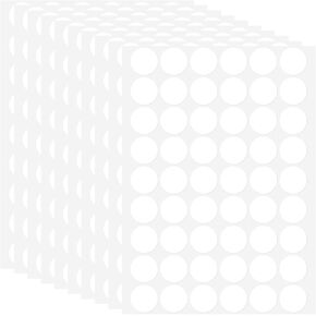 10 Sheets(540 Pieces) Round Blank Sticker Labels 1.2 Inch, Removable White Labels Stickers Dots Waterproof Labels Container Labels for Organizing
