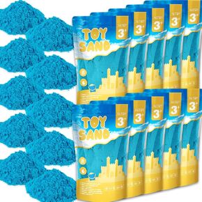 NiToy Value Pack 19lbs of 10 Colored Moldable Self-Sticking Sand, Never Dries Out-Fun for 3 Years and up Kids Bulk Refill for Sensory Sand Box Toys, Ideal for Shaping, Squeezing and Molding