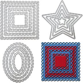 Nesting Frame Metal Cutting Dies for Card Making, Background Frame Cuts Dies for DIY Scrapbooking Photo Album Paper Craft Embossing Stencil