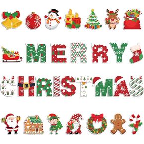 45 Pcs Christmas Cutouts Christmas Bulletin Board Decorations Xmas Paper Cut Outs for Winter School Classroom Christmas Candy Party Supplies