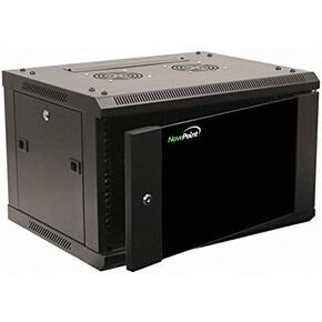 NavePoint 6U Server Cabinet Wall Mount Rack Enclosure Includes 2 Fans, Locking Glass Door, Removable Side Panels – 6U Network Cabinet 17.7" Deep, 19 Inch Server Rack for IT and A/V Equipment