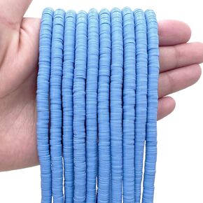 10 Strands Clay Bead, Heishi Beads for Bracelet Stack, Earth Tone Clay Beads for Adults, Flat Beads Kit for Friendship Bracelets, Neutral Beads Bracelet Making Kit(Mustard Yellow)
