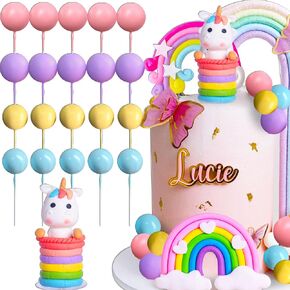 JeVenis Magical Unicorn Cake Topper & Party Favors - Rainbow Birthday Decoration for Girl