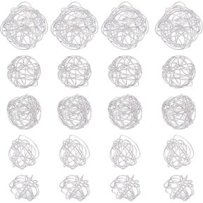 UNICRAFTALE 50Pcs 5 Sizes 304 Stainless Steel Bead Cages Wire Wrapped Spacer Beads Crystal Stone Holder Cage Hollow Round Holder Bead Charm for Necklace Earrings Jewelry Making and Crafting 8.5~17mm