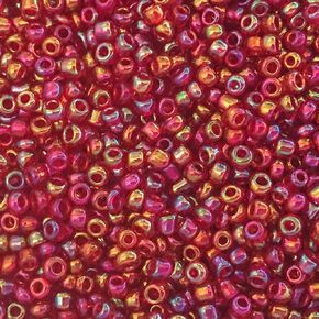 Czech Glass Seed Beads Red-Fuchsia Iridescent Size:11/0 50 gr / 1.76 oz