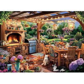 300 Pieces Puzzles for Adults | Manor Cat Jigsaw Puzzles 300 Piece for Children Adults Seniors | Sturdy,Safe Large Piece Puzzle | Engaging & Educational Toys Great Gift for Boys Girls 20.5 x 15 in