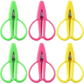6PCS Mini Scissors, Potable Travel Scissors Thread Trimming Scissors Small Sewing Shears Pocket Scissors Pointed Tip Scissors Safety Scissors with Sheath for Cutting Thread Ends or Clothing Tags