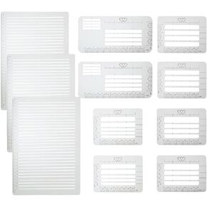 XGNG 11PCS Straight Line Stencil Template Scale Spacing Line Drawing Stencil for Journaling and Envelope Addressing Guide Stencil Templates Set Card Paper Journal Lettering Writing