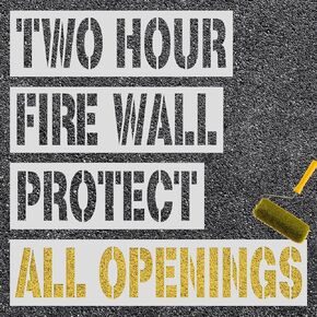 4pcs Fire Wall Stencils, 6 Inch Height Letter Fire Barrier Stencil Fire Wall Protect All Openings Fire Rated Wall Stencils Fire Stencils for Painting (One Hour)