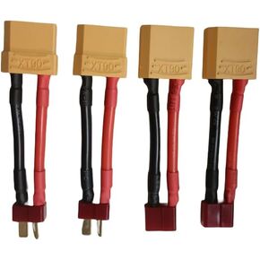 Ultra Deans T Plug Male Female to XT90 Plug Male Female Adapter, 12V, 2 Pairs