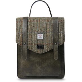 Islander® The Carloway Laptop Backpack with HARRIS TWEED, Chestnut Herringbone