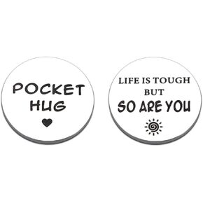 Pocket Hug Token Keepsake for Friends Bestie Graduation Gift for Women Men Inspirational Birthday Long Distance Relationship Gifts for Daughter Son Miss You Note Isolation Love Gift 1 PCS Double-Sided