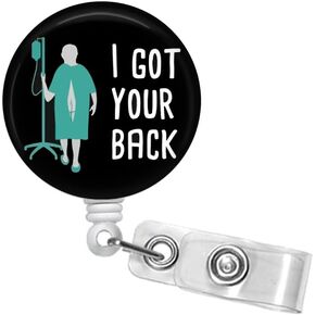 I got Your Back Badge Reel - Cute Badges - Cute Badge Reel - Funny Badge Reels - Retractable ID Badge Holder - Retractable Badge Reel #219