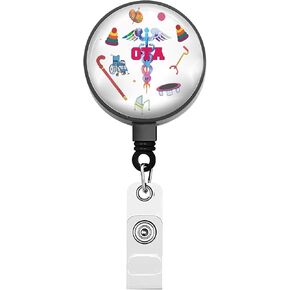 BEKECH OTA Gift OTA Badge Reel Occupational Therapy Assistant Badge ID Holder OT Jewelry OTA Students Graduation Gift