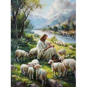 YEEIFFD Religious Faith Adult Diamond Art Painting Kit, Jesus Diamond Painting Kit, Jesus Christ DIY Round Full Diamond 5D Diamond Art Home Wall Decoration 12x16 Inches
